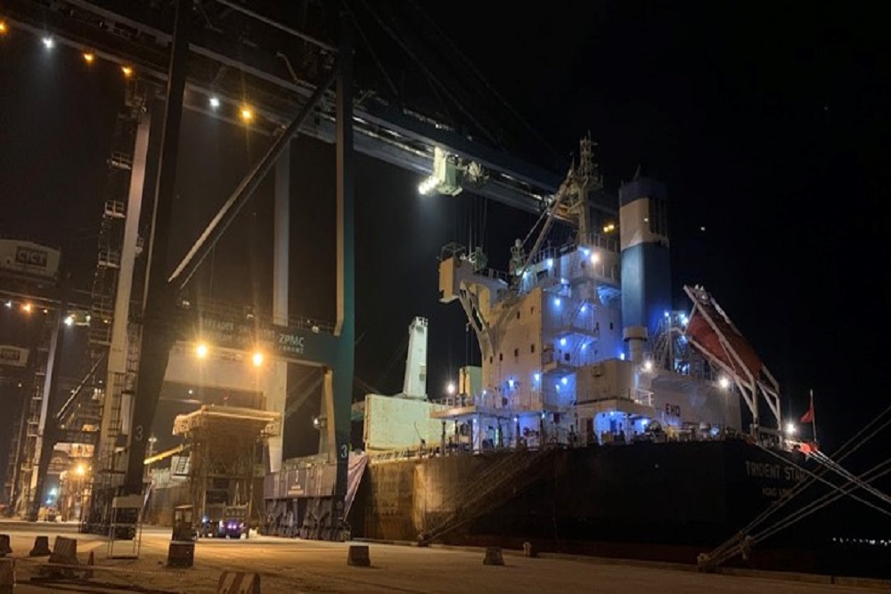 Vessel at berth at Cai Lan International Container Terminal in Vietnam