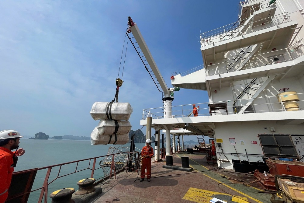 Liferaft being transported for annual service