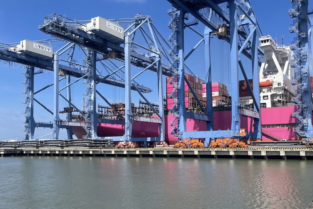TCIT container terminal operations in Cai Mep, Vung Tau, Vietnam