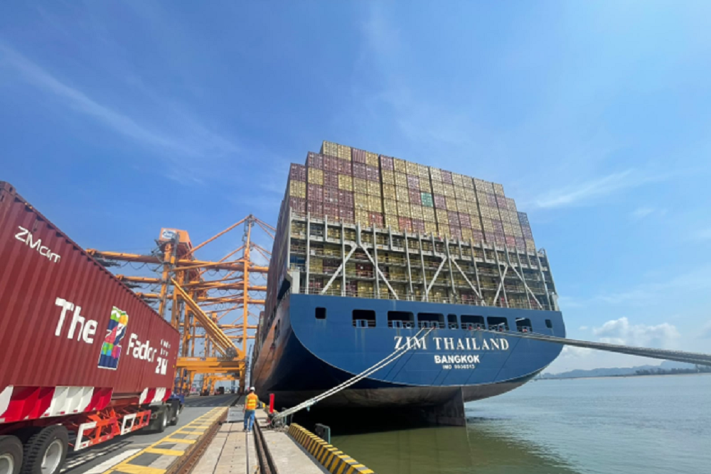Container vessel at Hai Phong Port terminal
