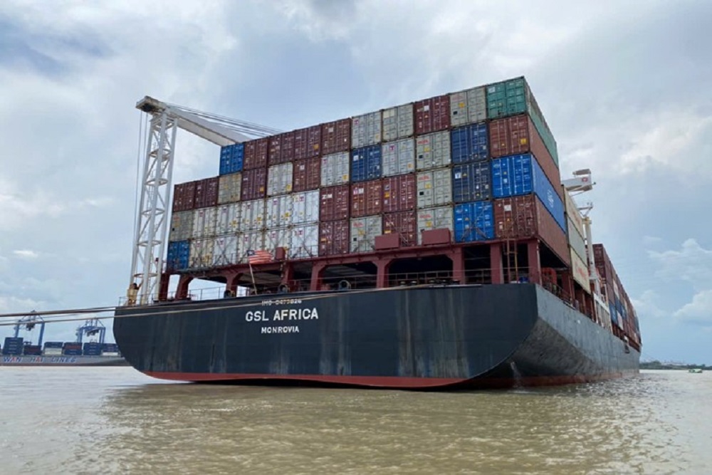 Container vessel at Cat Lai Anchorage